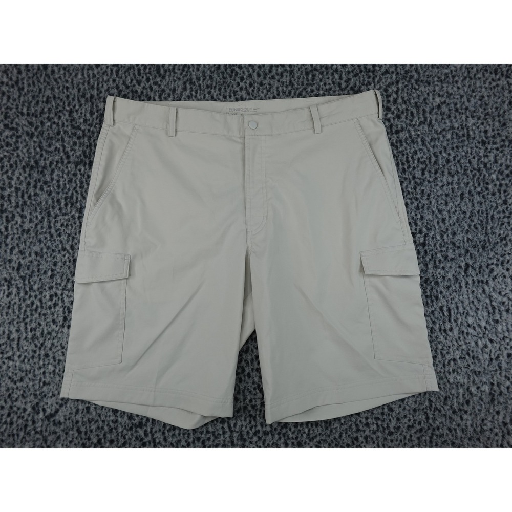Nike Golf Cargo Shorts Mens 36 Beige Dri-FIT Performance Utility Pocket